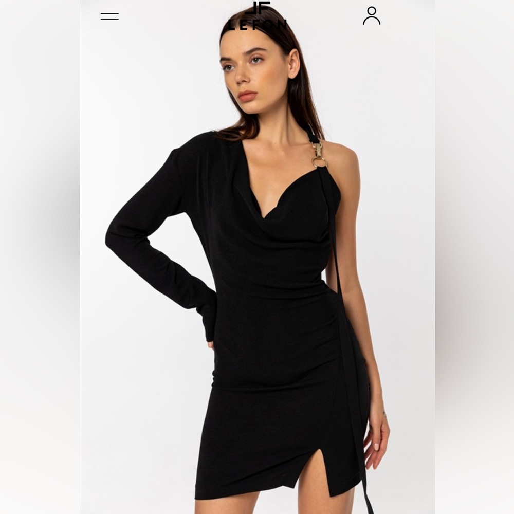 LAFON BLACK ONE SLEEVE DRESS